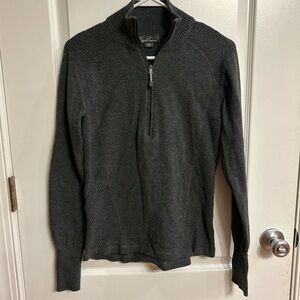 Eddie Bauer Charcoal Zip-Up Sweater